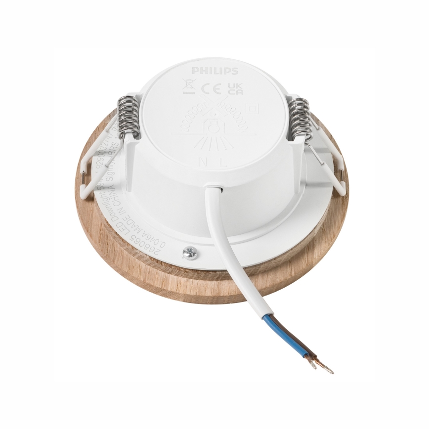 LED Ugradbena lampa WOODY SPOT LED/5,5W/230V 4000K hrast ø 10 cm