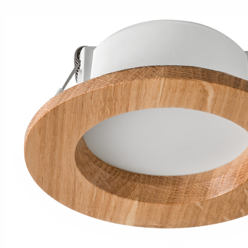 LED Ugradbena lampa WOODY SPOT LED/5,5W/230V 4000K hrast ø 10 cm
