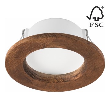 LED Ugradbena lampa WOODY SPOT LED/5,5W/230V 4000K trešnja ø 10 cm