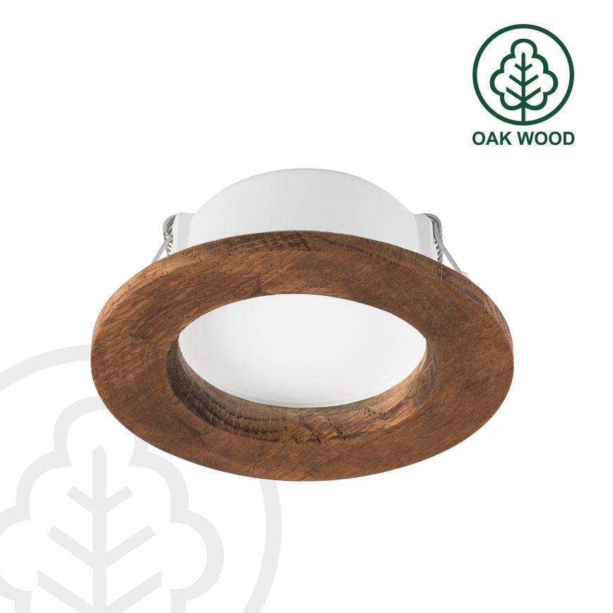 LED Ugradbena lampa WOODY SPOT LED/5,5W/230V 4000K trešnja ø 10 cm