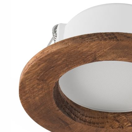 LED Ugradbena lampa WOODY SPOT LED/5,5W/230V 4000K trešnja ø 10 cm