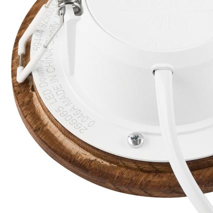 LED Ugradbena lampa WOODY SPOT LED/5,5W/230V 4000K trešnja ø 10 cm