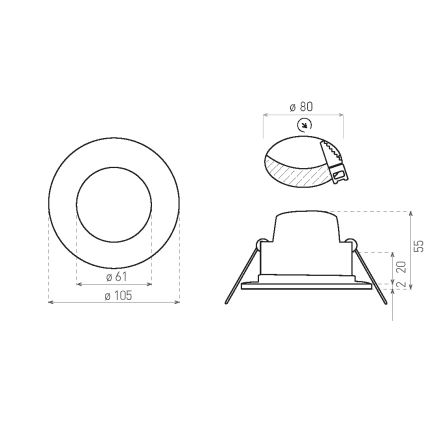 LED Ugradbena lampa za kupatilo BONO LED/8W/230V 3000K IP65 sjajni krom