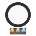 LED Ugradbena lampa za kupatilo LADA LED/12W/230V 3000/4000/6000K pr. 17 cm IP44 crno