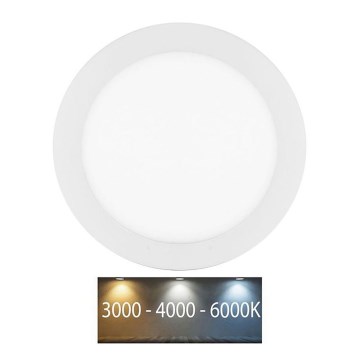 LED Ugradbena lampa za kupatilo LADA LED/25W/230V 3000/4000/6000K pr. 30 cm IP44 bela