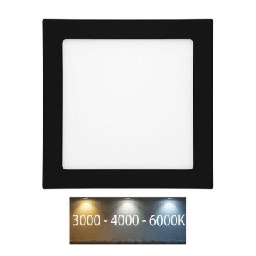LED Ugradbena lampa za kupatilo RAFA LED/25W/230V 3000/4000/6000K 30x30 cm IP44 crno