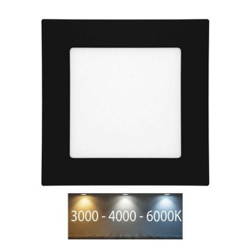LED Ugradbena lampa za kupatilo RAFA LED/6W/230V 3000/4000/6000K 12x12 cm IP44 crno