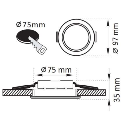 LED Ugradbena lampa ZOE LED/4,8W/230V bela