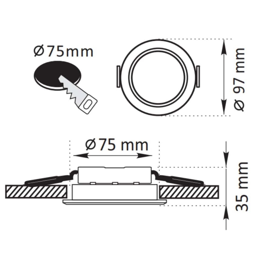LED Ugradbena lampa ZOE LED/4,8W/230V bela