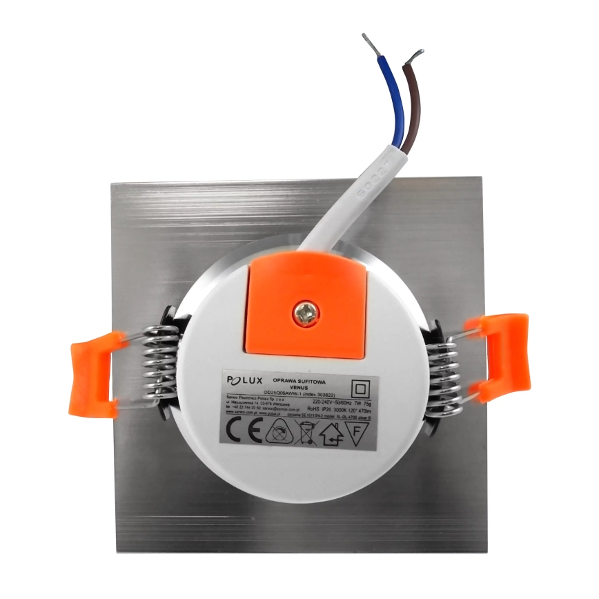 LED Ugradna lampa VENUS LED/7W/230V srebrno uglate
