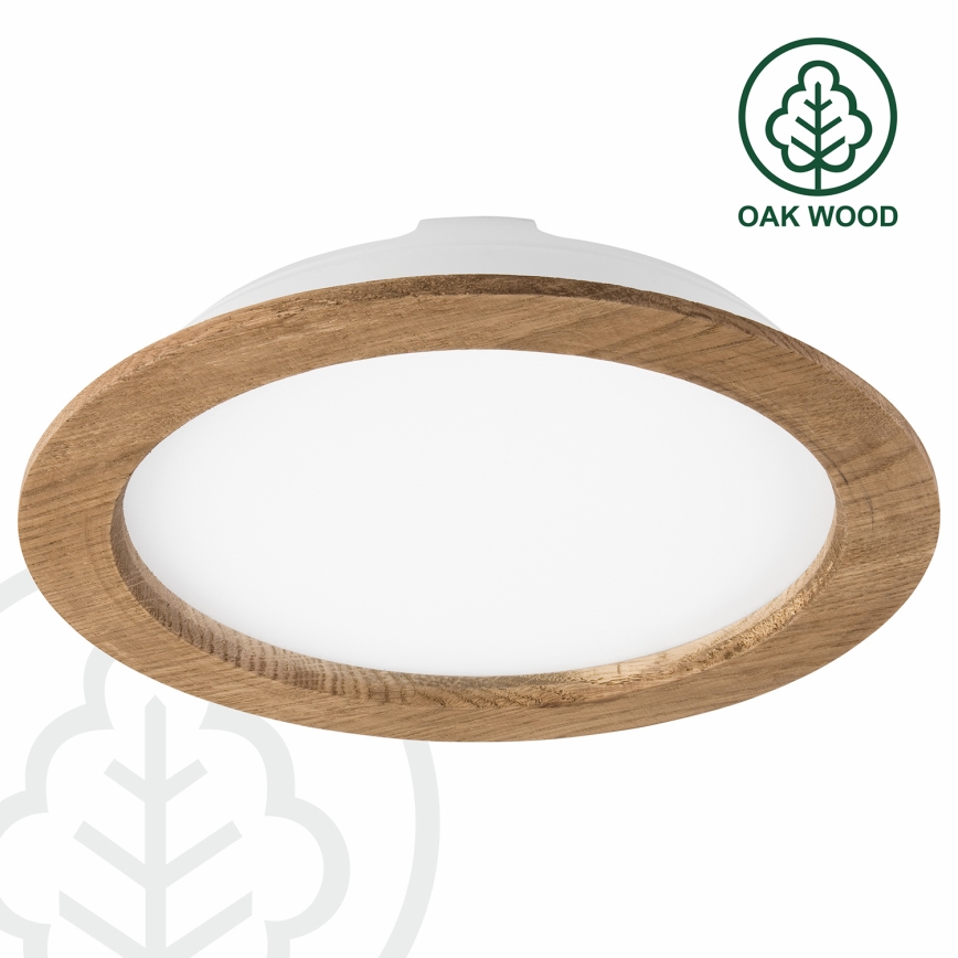 LED ugradna svetiljka WOODY SPOT LED/23,5W/230V 4000K orah, prečnik 23,5 cm