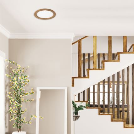 LED ugradna svetiljka WOODY SPOT LED/23,5W/230V 4000K orah, prečnik 23,5 cm