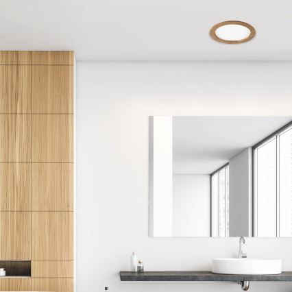 LED ugradna svetiljka WOODY SPOT LED/23,5W/230V 4000K orah, prečnik 23,5 cm