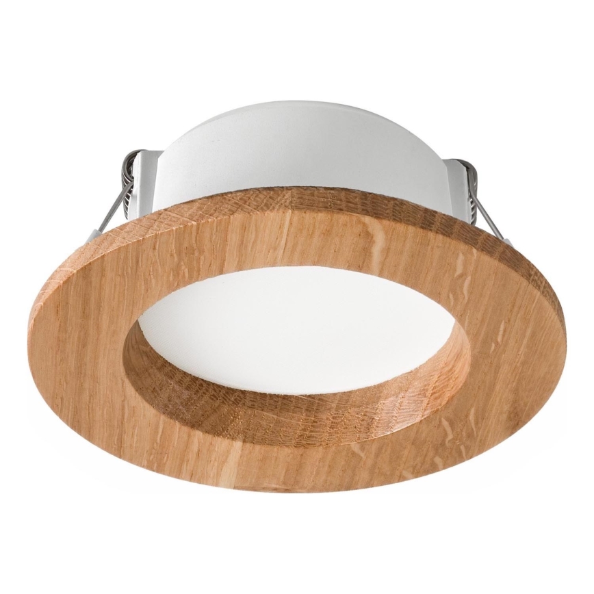 LED ugradna svetiljka WOODY SPOT LED/5,5W/230V 4000K hrast, prečnik 10 cm