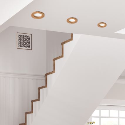 LED ugradna svetiljka WOODY SPOT LED/5,5W/230V 4000K hrast, prečnik 10 cm