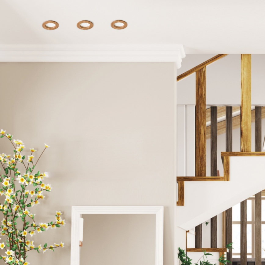 LED ugradna svetiljka WOODY SPOT LED/5,5W/230V 4000K hrast, prečnik 10 cm