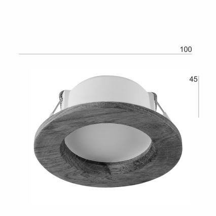 LED ugradna svetiljka WOODY SPOT LED/5,5W/230V 4000K hrast, prečnik 10 cm