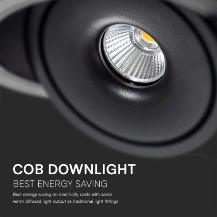 LED ugradni spot 28W/230V 3000/4000/6400K, prečnik 20 cm, crna