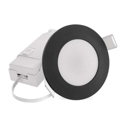 LED kupatilska ugradna svetiljka LORI LED/4,5W/230V IP65 2700/4000K Ø 8,5 cm crna