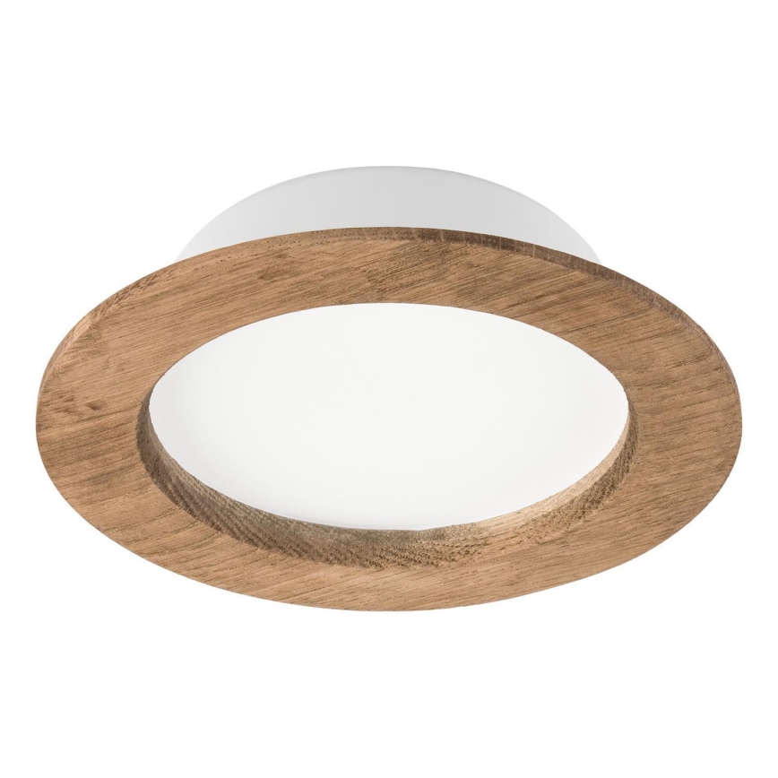 LED ugradno plafonsko svetlo WOODY SPOT LED/12,5W/230V 3000K, orah, prečnik 16 cm