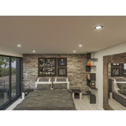 LED ugradno stropno svetlo 18W/230V, 3000K, prečnik 11,5 cm, crno