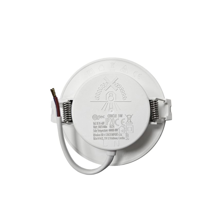 LED ugradno svetlo CIRCLE LED/3W/230V 4000K preč. 9 cm belo