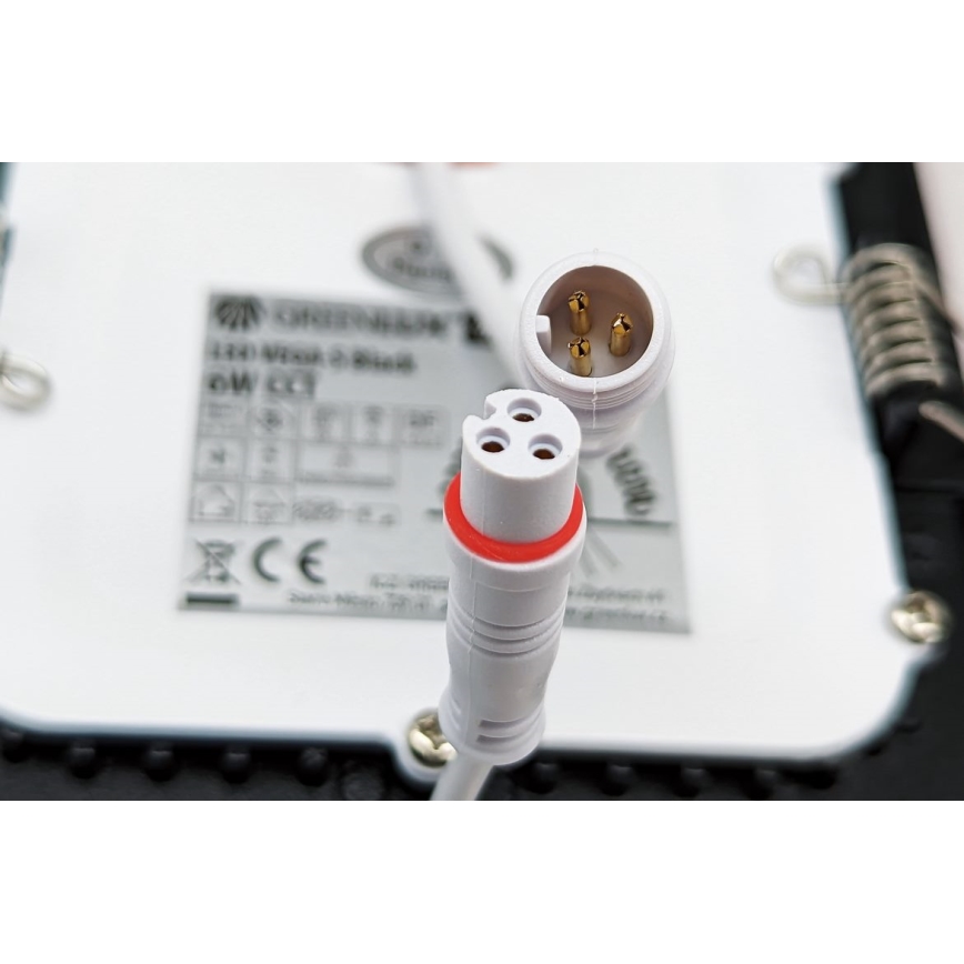 LED ugradno svetlo VEGA LED/12W/230V 2900/3900/5800K 17,5x17,5 cm crno