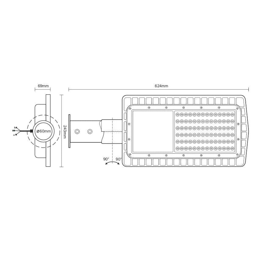 LED Ulična svetiljka LED/100W/230V 5000K IP65