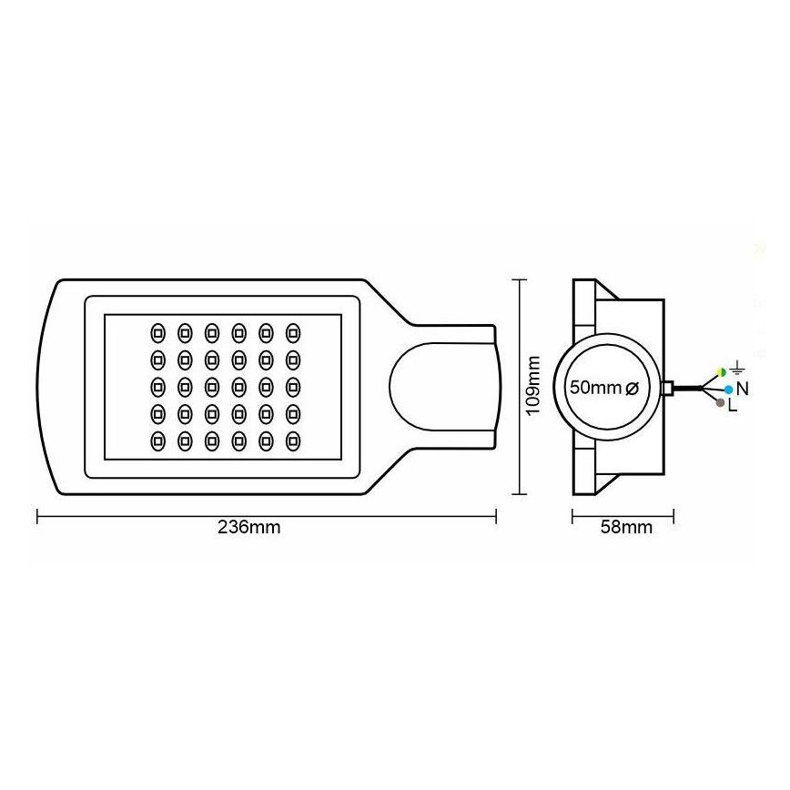 LED Ulična svetiljka LED/30W/170-400V IP65