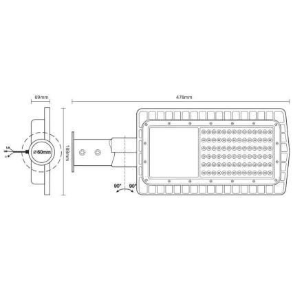 LED Ulična svetiljka LED/30W/230V 2700K IP65