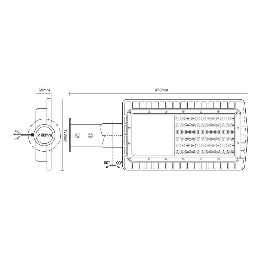 LED Ulična svetiljka LED/30W/230V 2700K IP65
