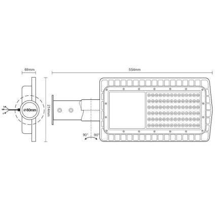 LED Ulična svetiljka LED/60W/230V 5000K IP65