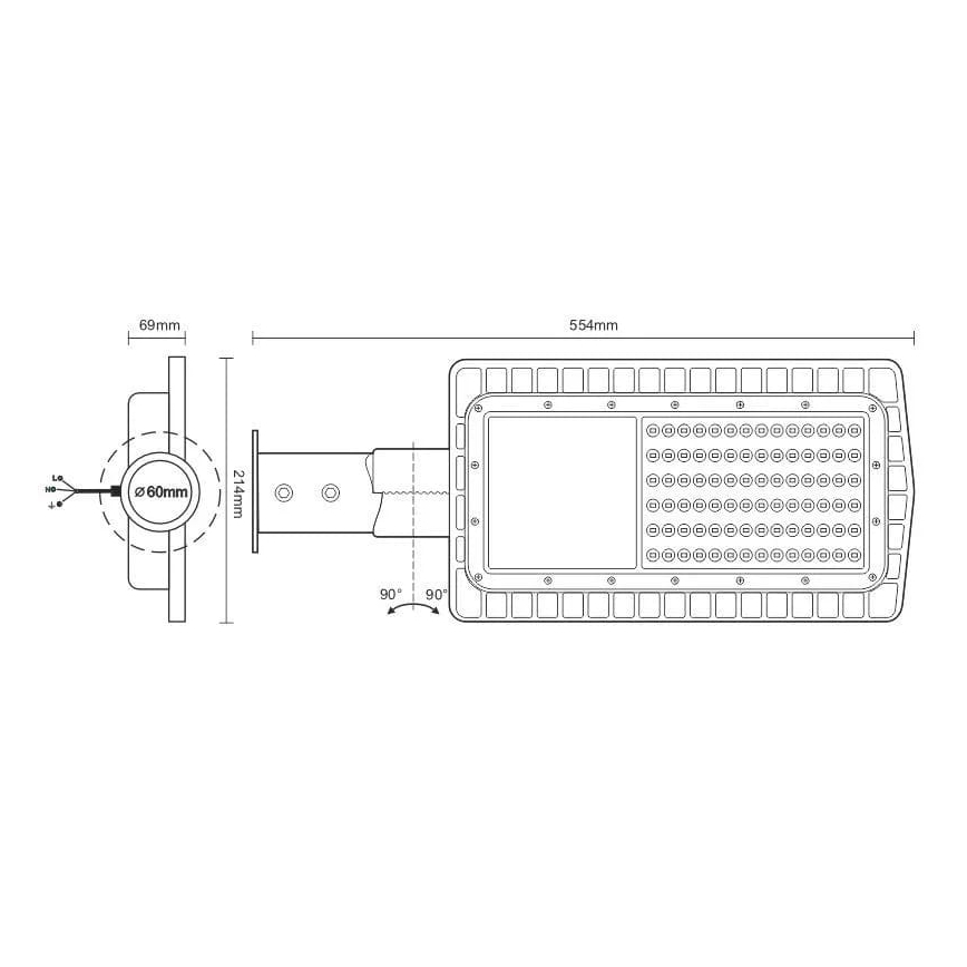 LED Ulična svetiljka LED/60W/230V 5000K IP65