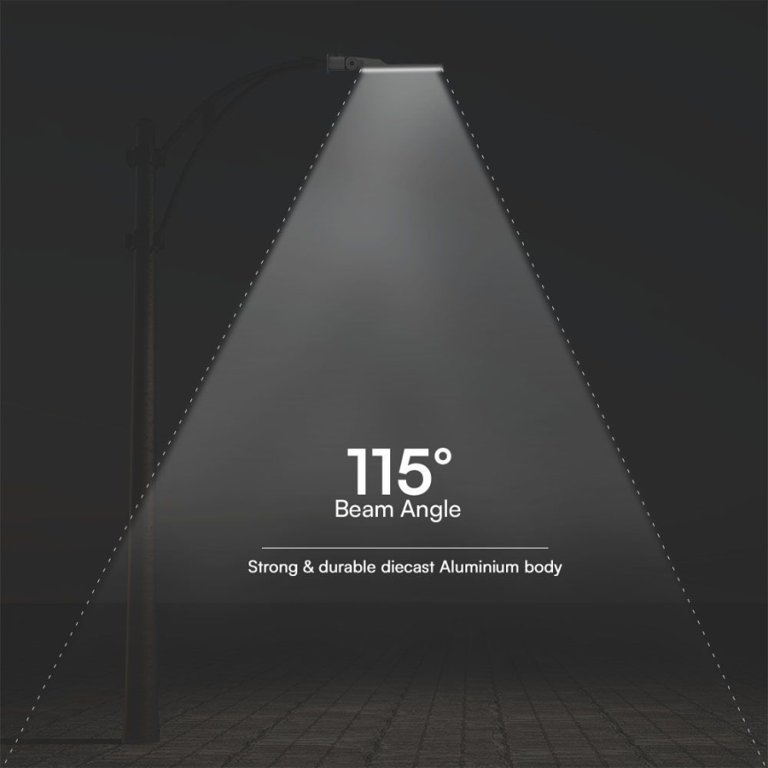 LED ulična lampa sa senzorom sumraka SAMSUNG čip LED/100W/230V 4000K IP65 siva