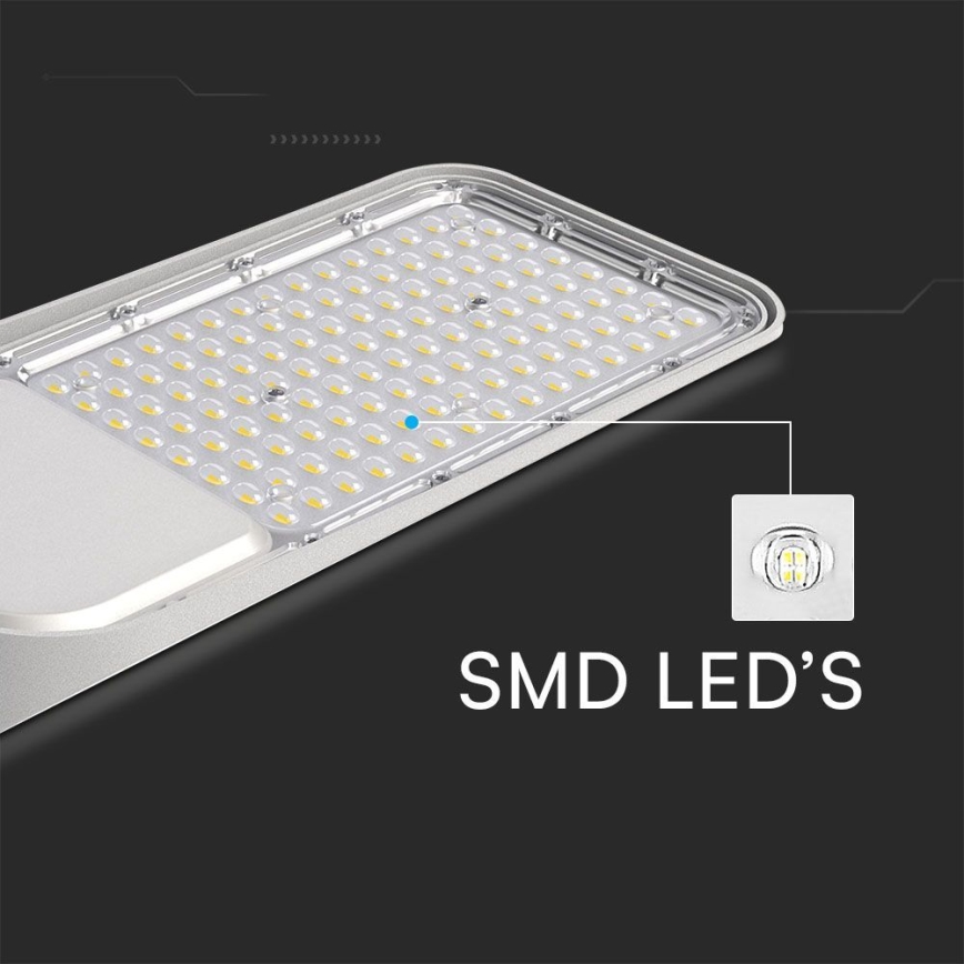 LED ulična lampa sa senzorom sumraka SAMSUNG čip LED/100W/230V 4000K IP65 siva