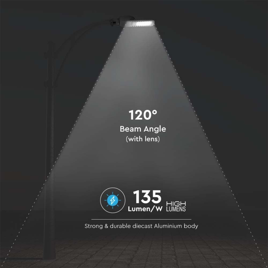 LED Ulična svetiljka SAMSUNG CHIP LED/50W/230V 6500K sivo