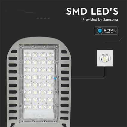 LED Ulična svetiljka SAMSUNG CHIP LED/50W/230V 6500K sivo