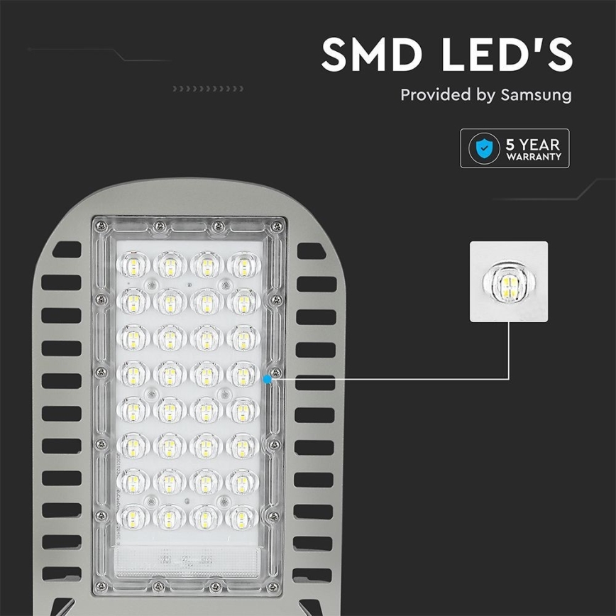 LED Ulična svetiljka SAMSUNG CHIP LED/50W/230V 6500K sivo