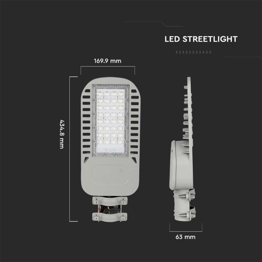 LED Ulična svetiljka SAMSUNG CHIP LED/50W/230V 6500K sivo