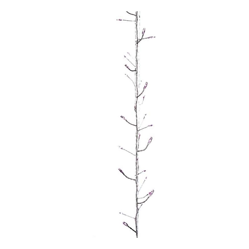 LED Unutarnje Božićne lampice NANO 100xLED/3xAA 2,9m roze