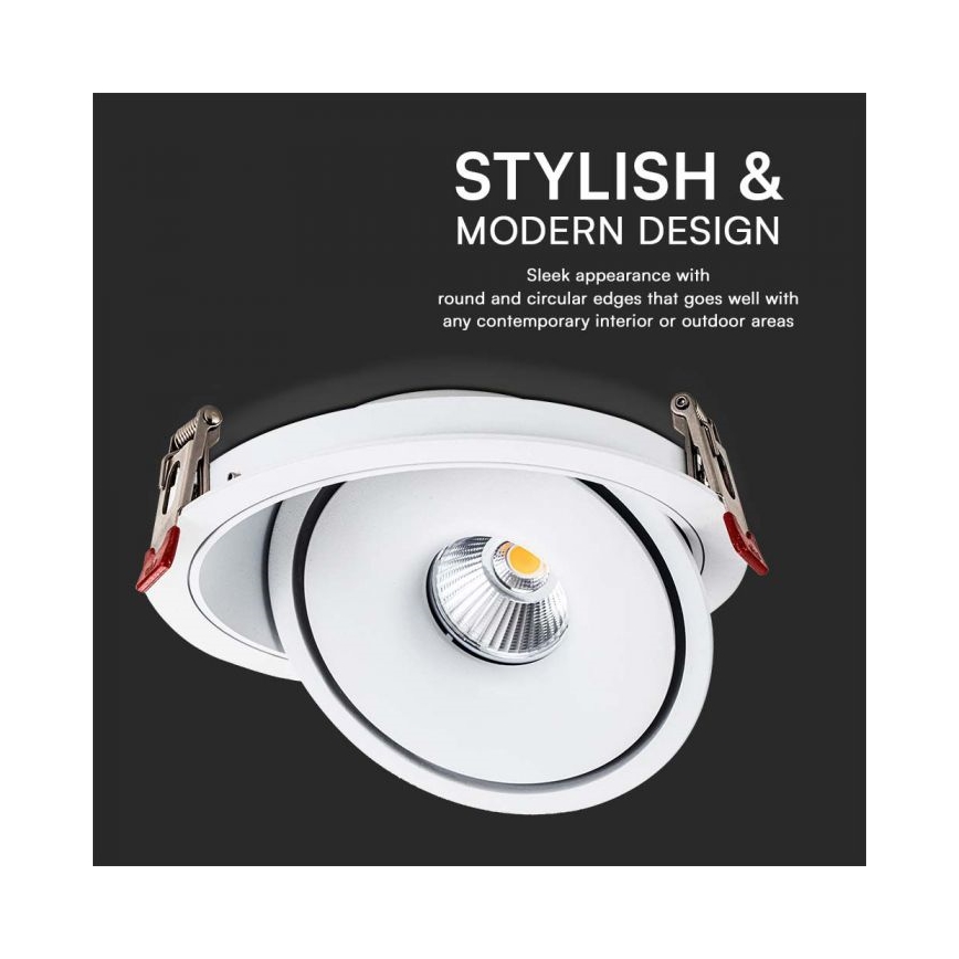 LED Uvučeni reflektor LED/20W/230V 3000/4000/6400K pr. 16,5 cm bela