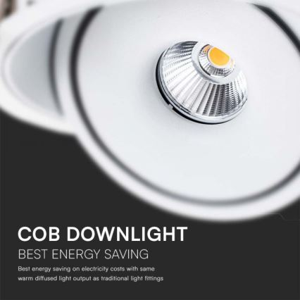 LED Uvučeni reflektor LED/20W/230V 3000/4000/6400K pr. 16,5 cm bela
