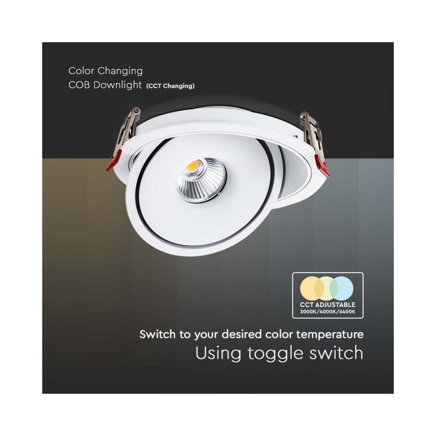 LED Uvučeni reflektor LED/20W/230V 3000/4000/6400K pr. 16,5 cm bela