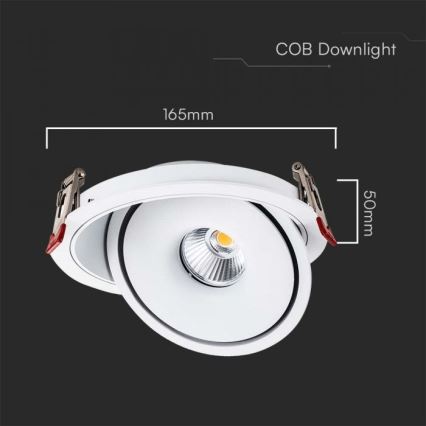 LED Uvučeni reflektor LED/20W/230V 3000/4000/6400K pr. 16,5 cm bela