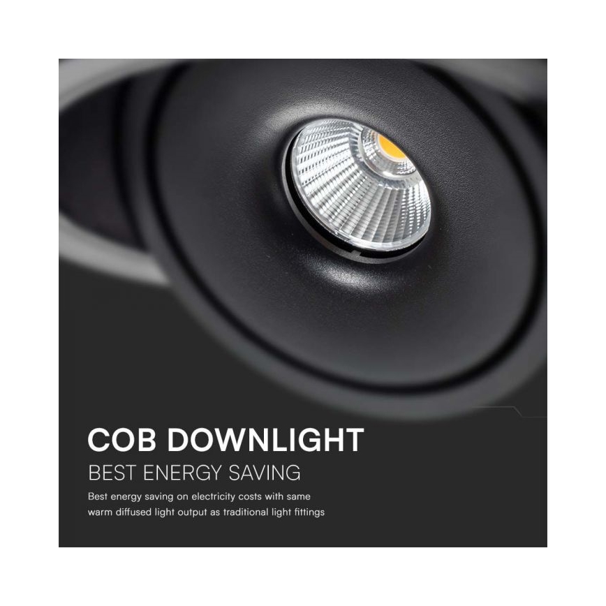 LED Uvučeni reflektor LED/20W/230V 3000/4000/6400K pr. 16,5 cm crno