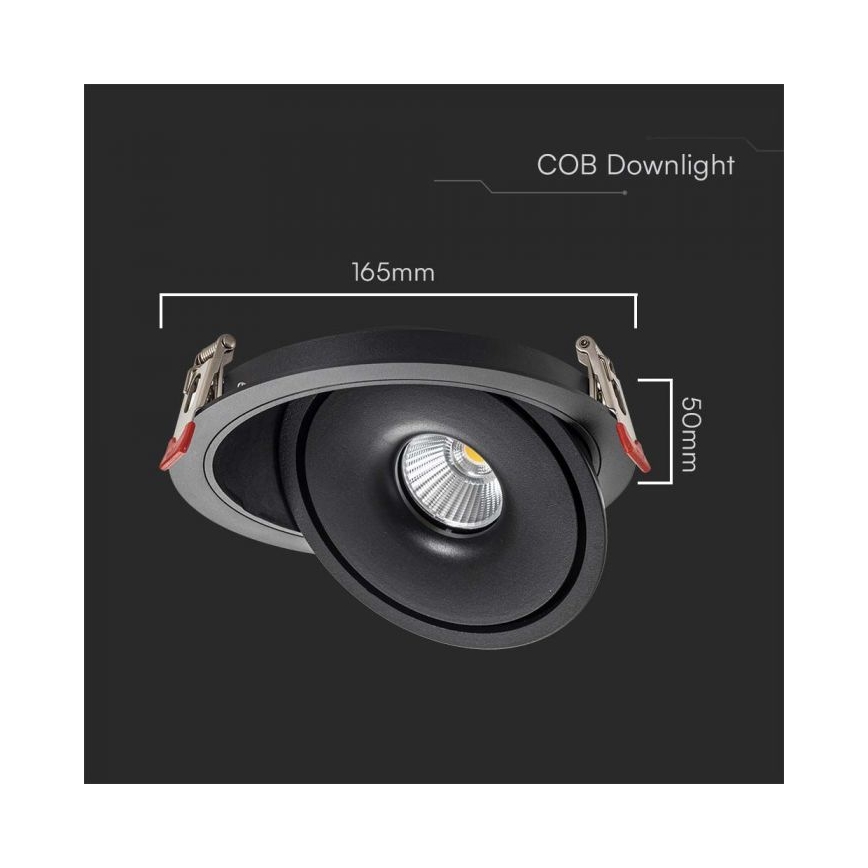 LED Uvučeni reflektor LED/20W/230V 3000/4000/6400K pr. 16,5 cm crno