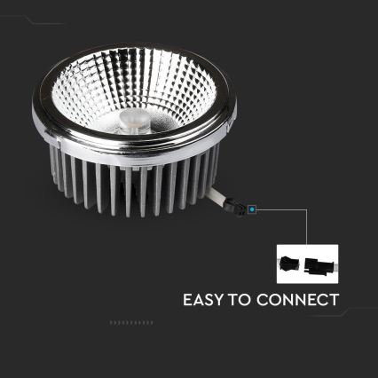 LED Uvučeni reflektor LED/20W/230V 4000K 40°/20° pr. 11 cm sjajni krom