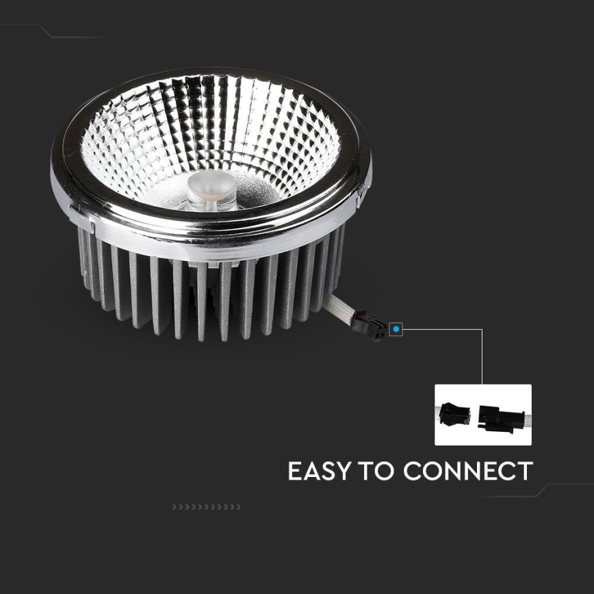 LED Uvučeni reflektor LED/20W/230V 4000K 40°/20° pr. 11 cm sjajni krom