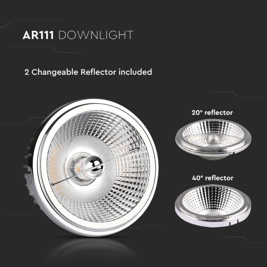 LED Uvučeni reflektor LED/20W/230V 4000K 40°/20° pr. 11 cm sjajni krom