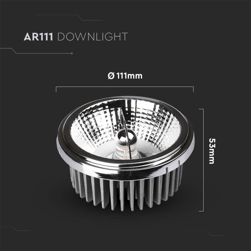 LED Uvučeni reflektor LED/20W/230V 4000K 40°/20° pr. 11 cm sjajni krom
